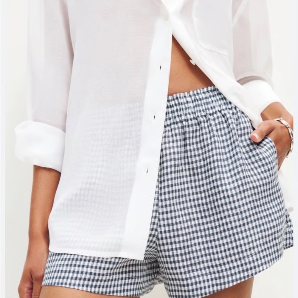 Reformation Réformation Mila Linen Shorts Women’s Medium Blue and White